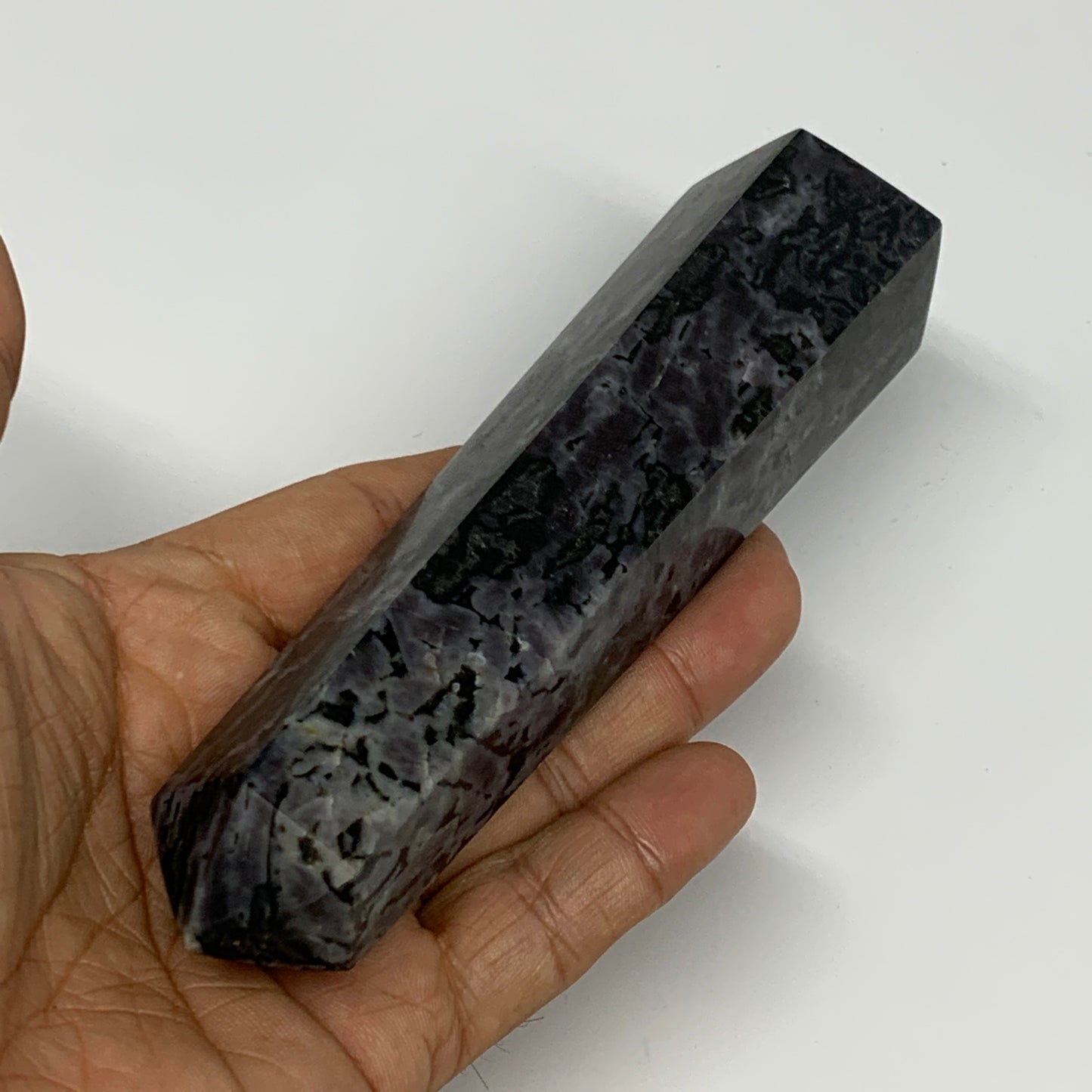 254.2g, 5.5" x 1.4" x 1.4" Indigo Gabro Merlinite Point Tower @Madagascar,B18350