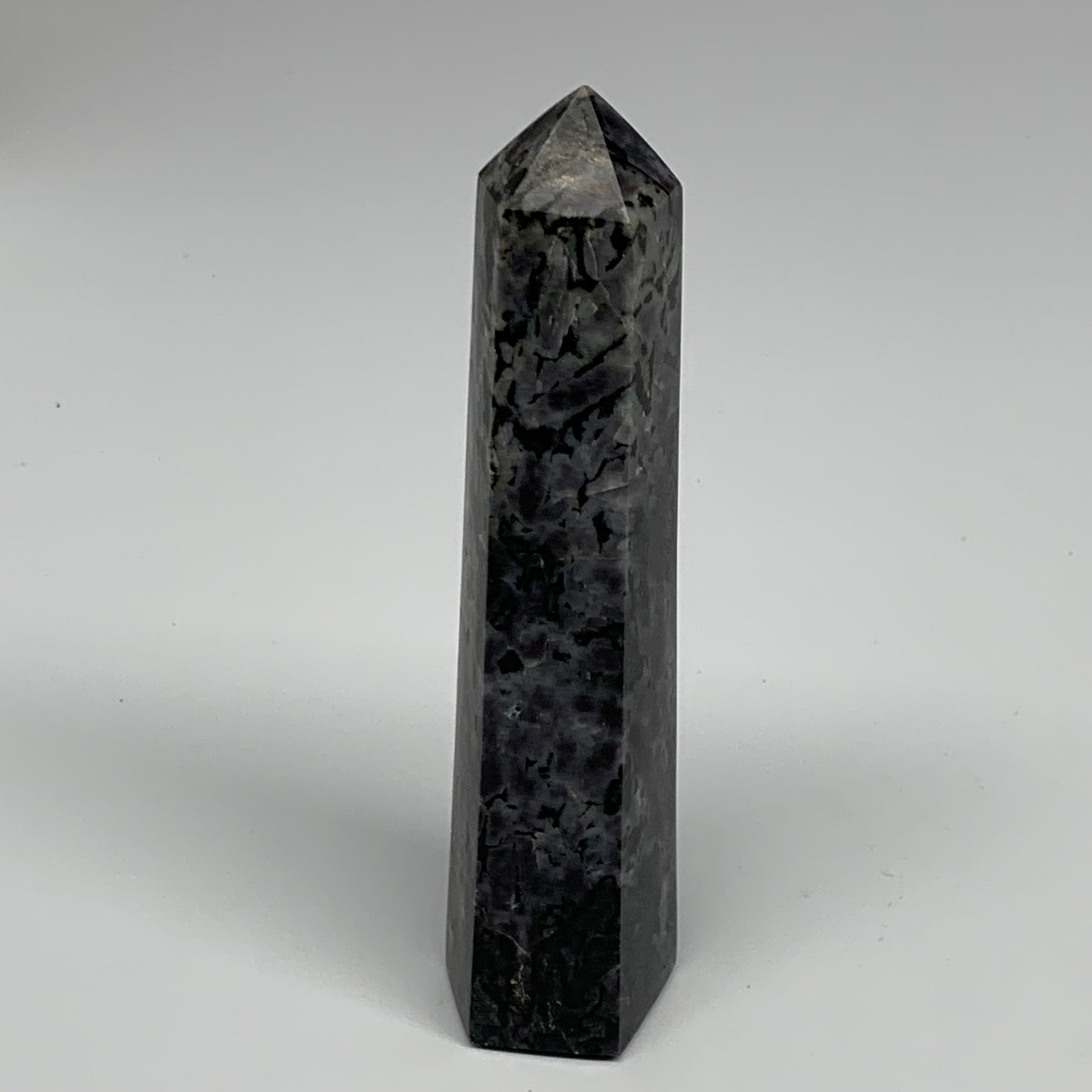 254.2g, 5.5" x 1.4" x 1.4" Indigo Gabro Merlinite Point Tower @Madagascar,B18350