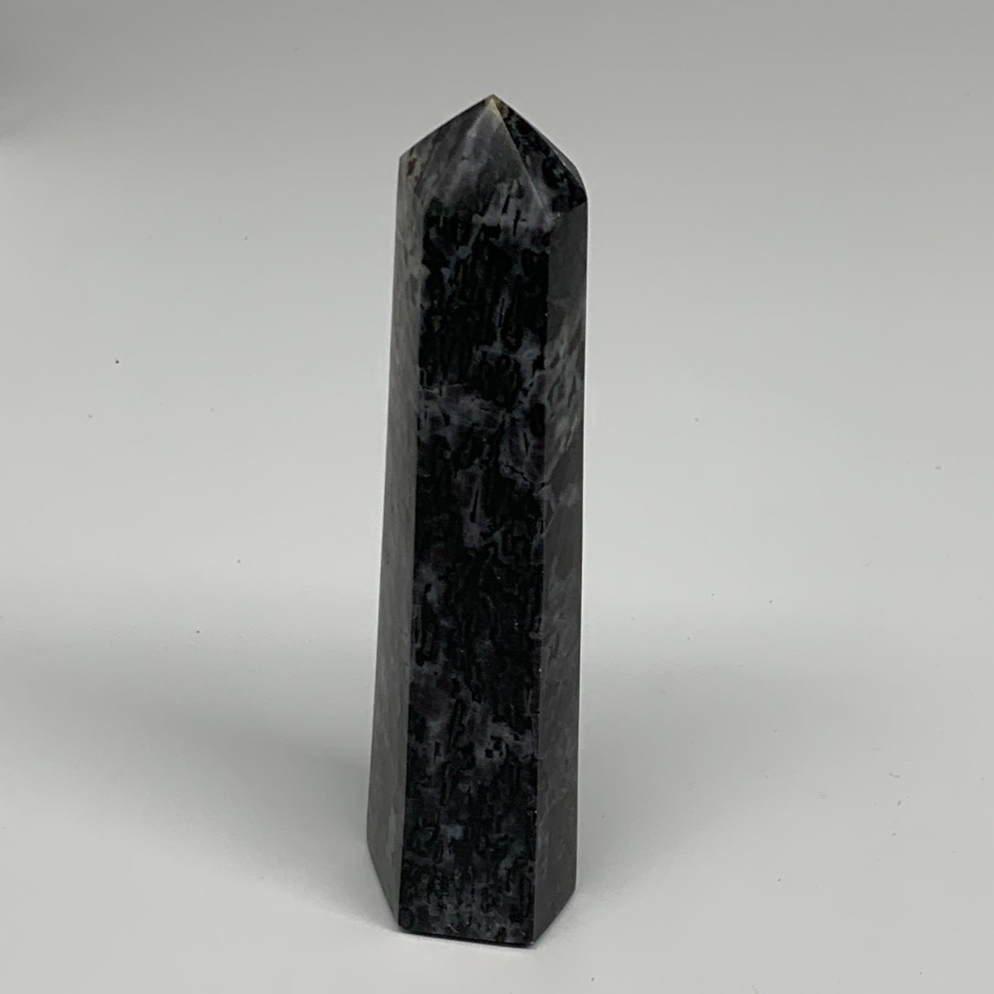 254.2g, 5.5" x 1.4" x 1.4" Indigo Gabro Merlinite Point Tower @Madagascar,B18350