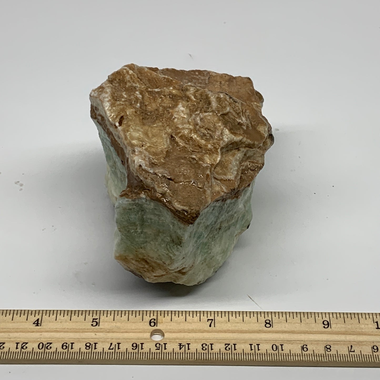 978g, 4.8"x3.4"x3.1", Rough Pistachio Calcite Chunk Mineral @Afghanistan, B24595