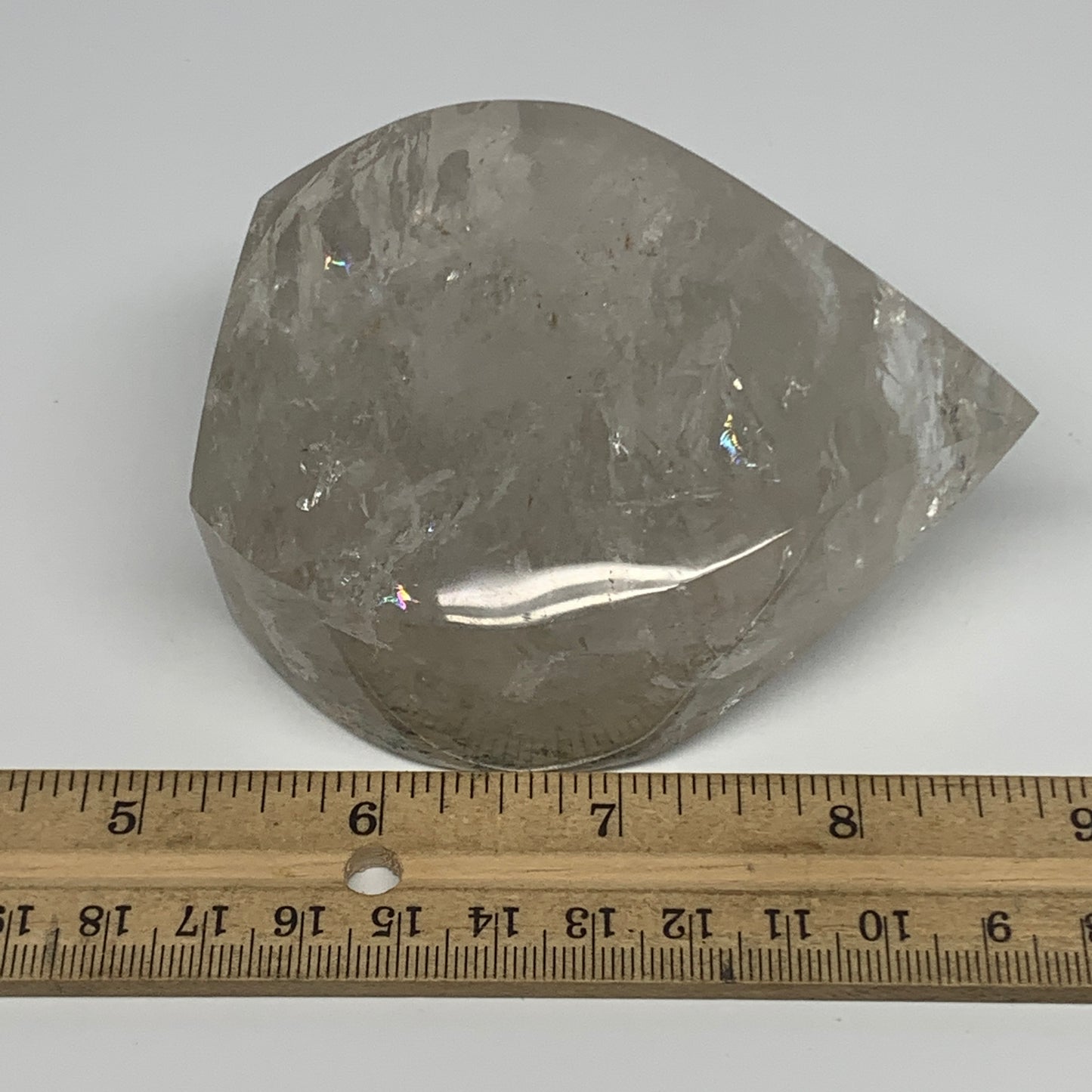 445.7g, 3.5"x3.1"x1.8", Natural Quartz Flame Polished Crystal @Brazil, B19142