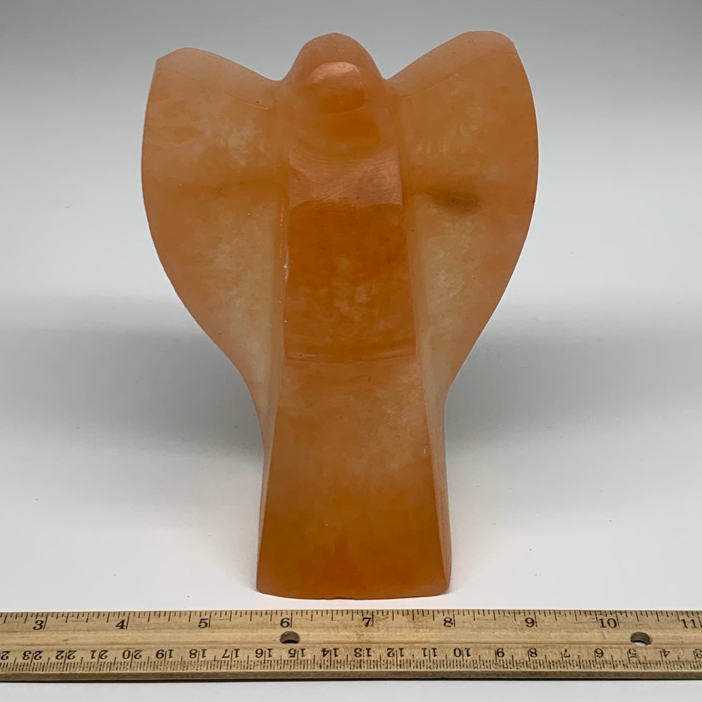 1574g, 7.25"x4.5"x3" Orange Selenite (Satin Spar) Angel Lamps @Morocco,B9433