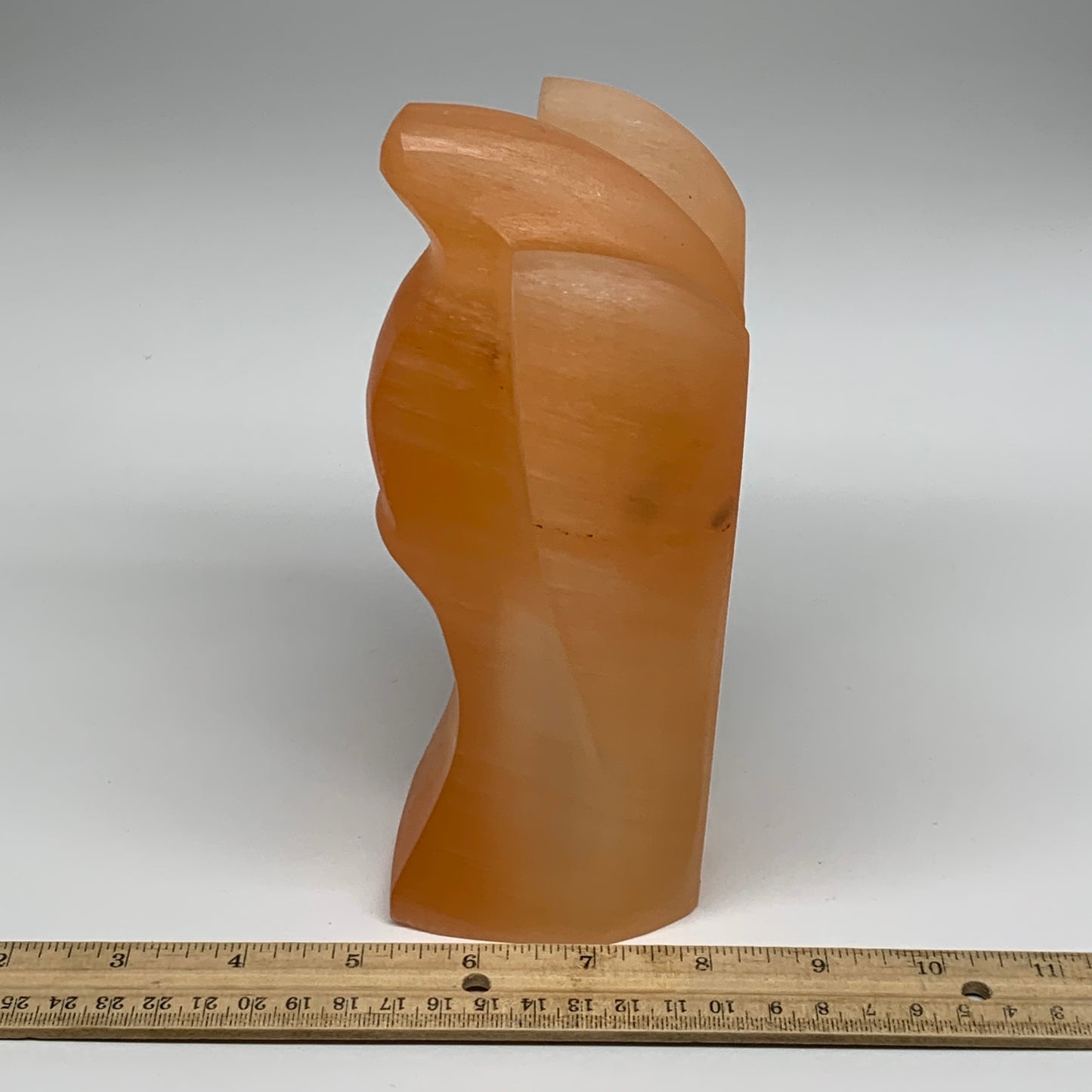 1574g, 7.25"x4.5"x3" Orange Selenite (Satin Spar) Angel Lamps @Morocco,B9433