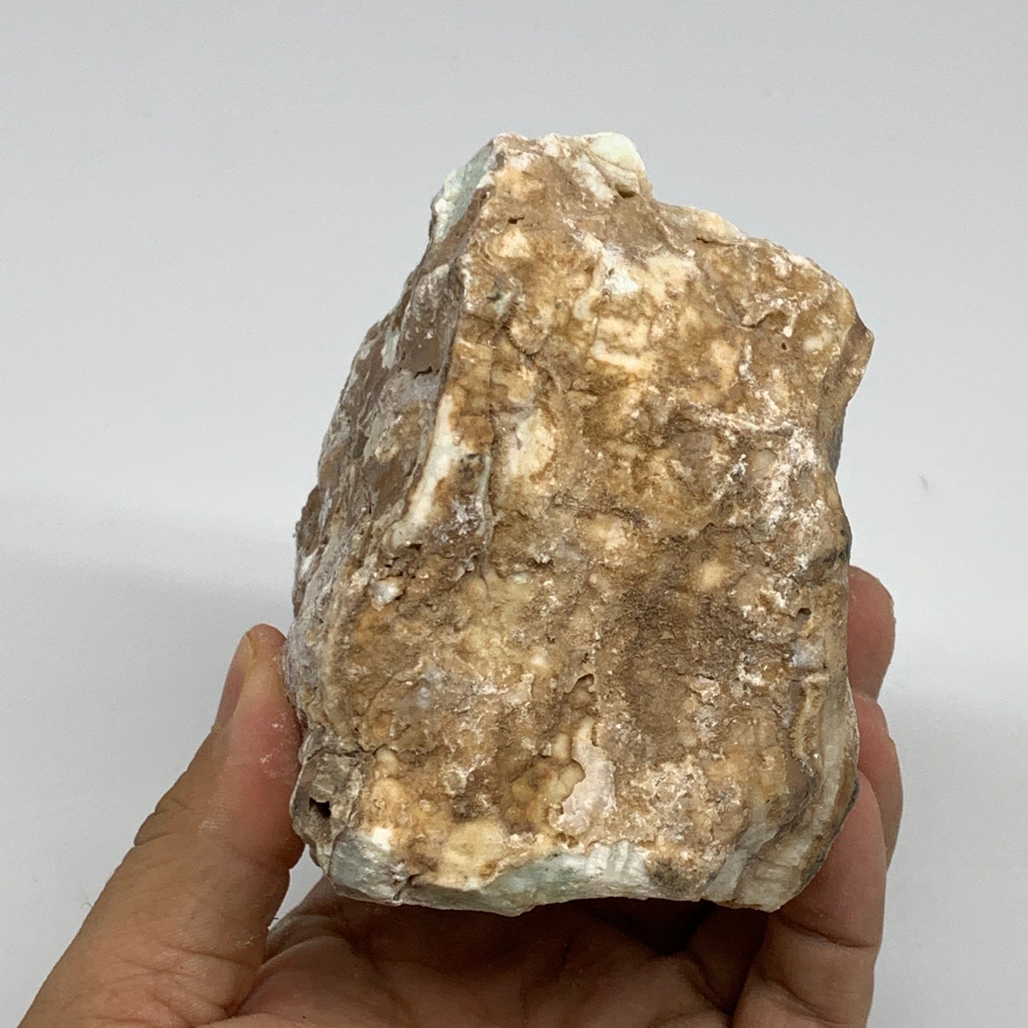 823g, 3.7"x3.3"x2.8", Rough Pistachio Calcite Chunk Mineral @Afghanistan, B24599