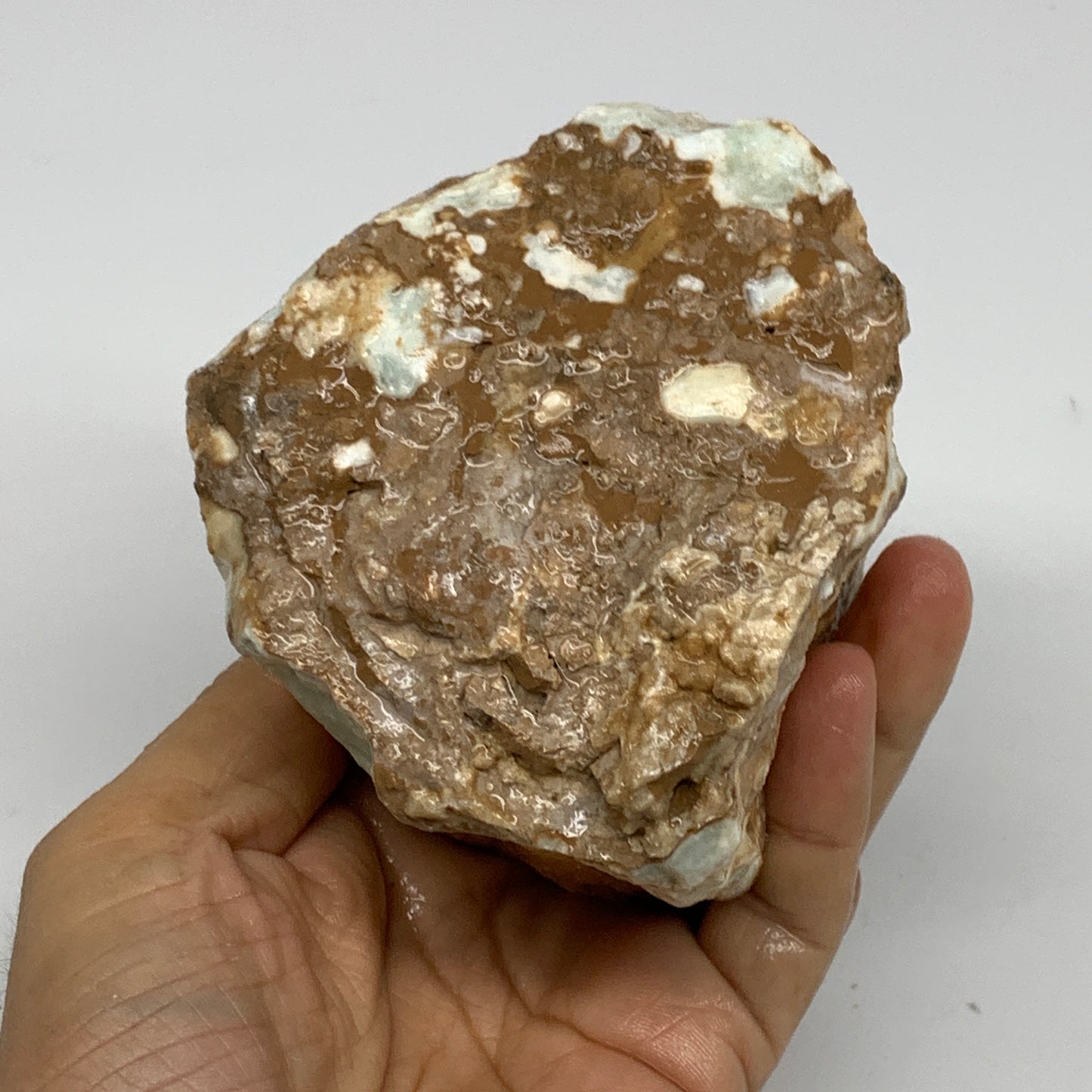 823g, 3.7"x3.3"x2.8", Rough Pistachio Calcite Chunk Mineral @Afghanistan, B24599