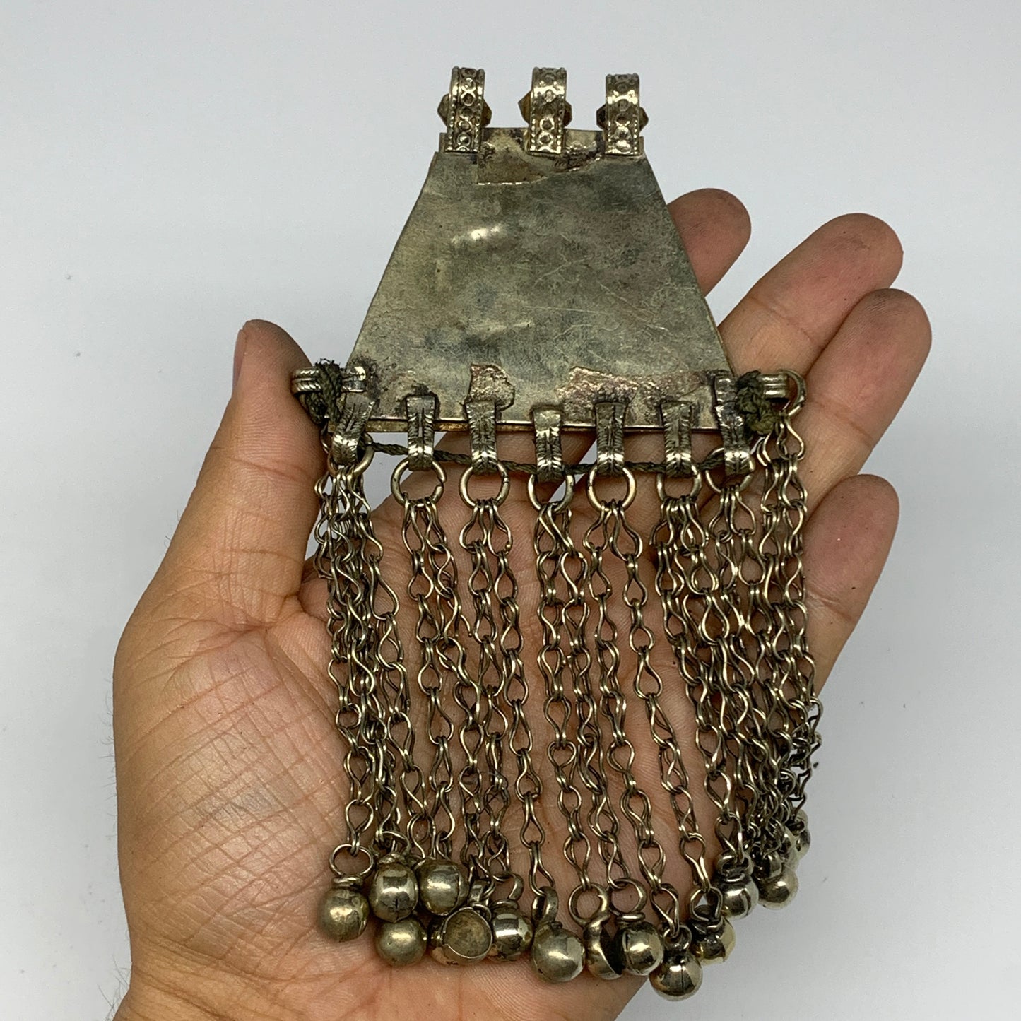 81g, 6"x3.2", Kuchi Pendant Large Ethnic Tribal Gypsy, ATS, @Afghanistan,B14352