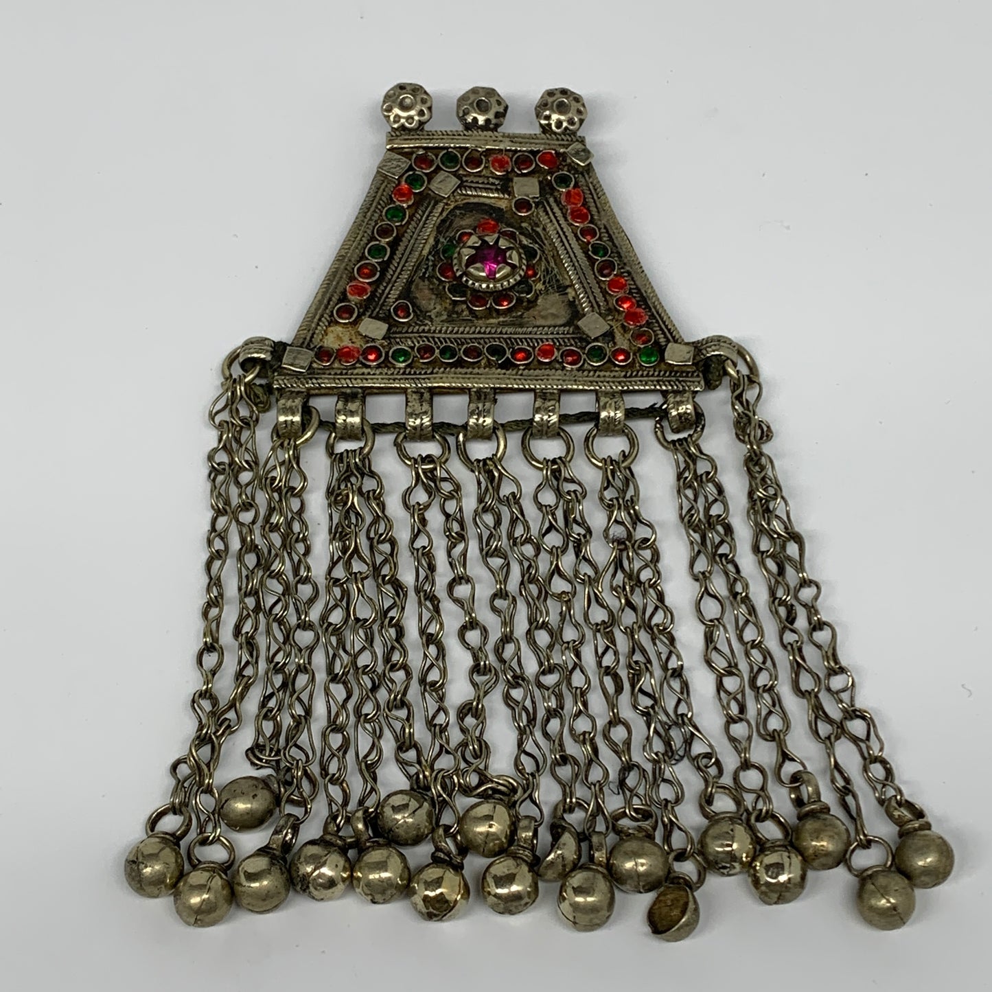 81g, 6"x3.2", Kuchi Pendant Large Ethnic Tribal Gypsy, ATS, @Afghanistan,B14352