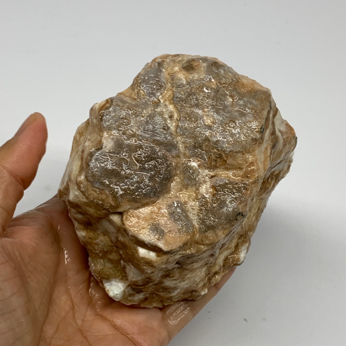 823g, 3.7"x3.3"x2.8", Rough Pistachio Calcite Chunk Mineral @Afghanistan, B24599