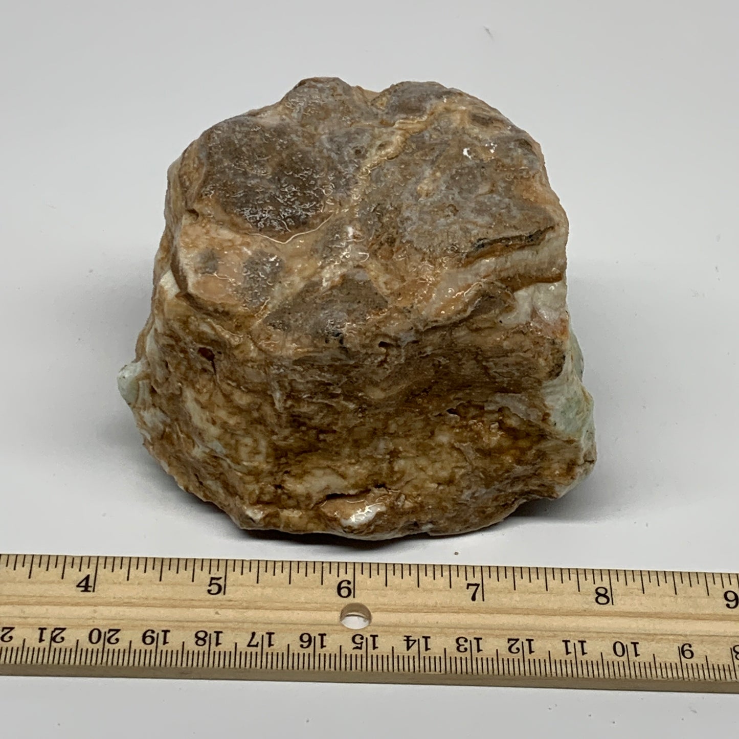 823g, 3.7"x3.3"x2.8", Rough Pistachio Calcite Chunk Mineral @Afghanistan, B24599