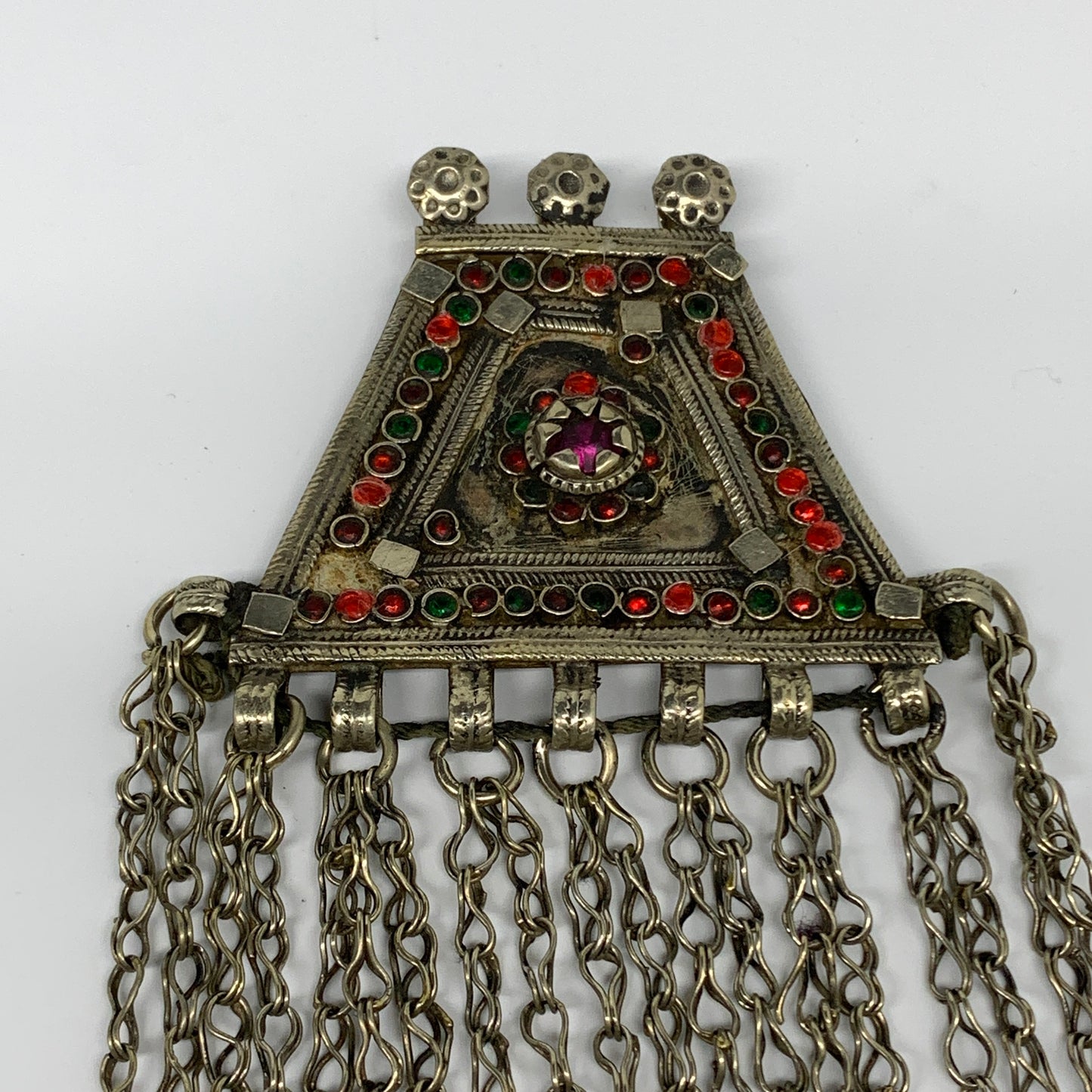 81g, 6"x3.2", Kuchi Pendant Large Ethnic Tribal Gypsy, ATS, @Afghanistan,B14352