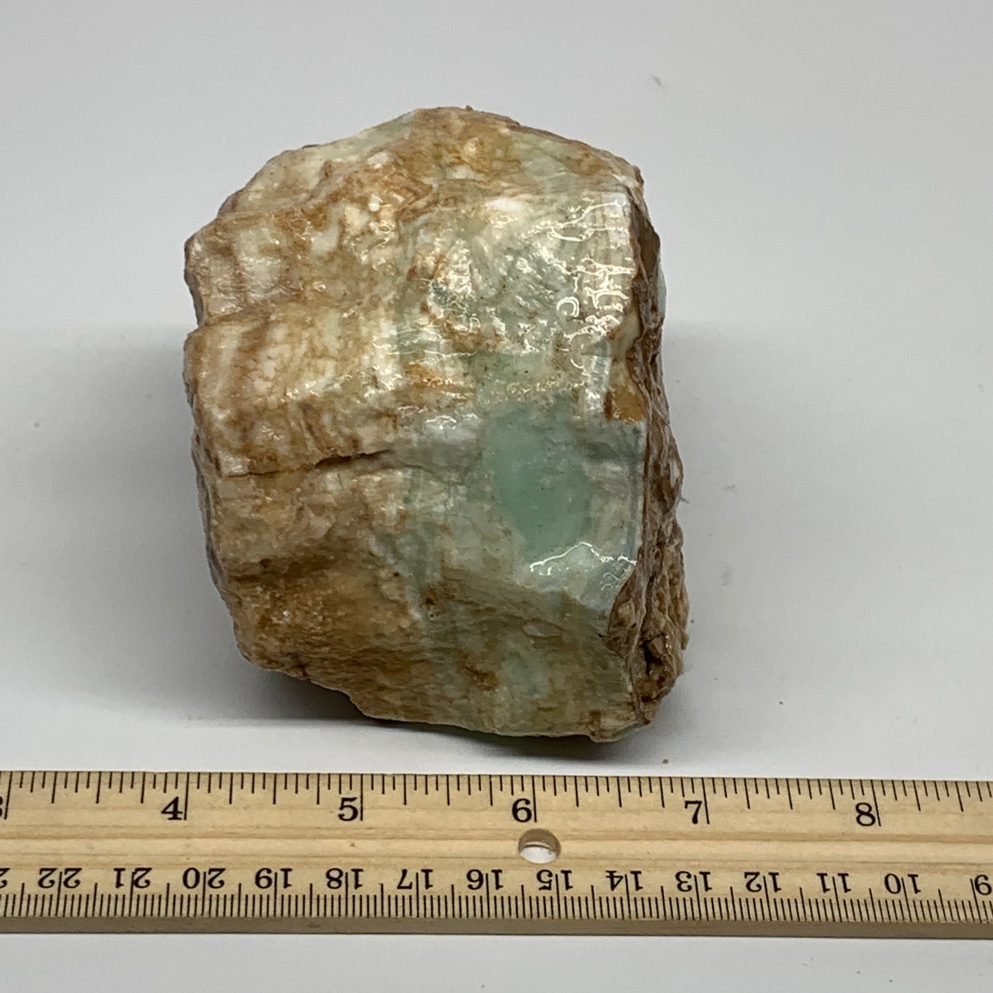 823g, 3.7"x3.3"x2.8", Rough Pistachio Calcite Chunk Mineral @Afghanistan, B24599