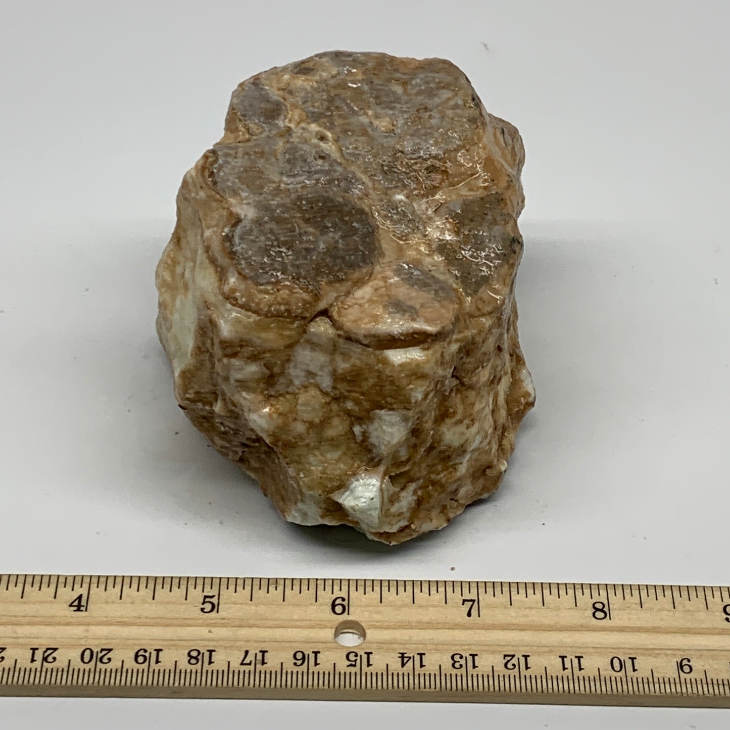 823g, 3.7"x3.3"x2.8", Rough Pistachio Calcite Chunk Mineral @Afghanistan, B24599