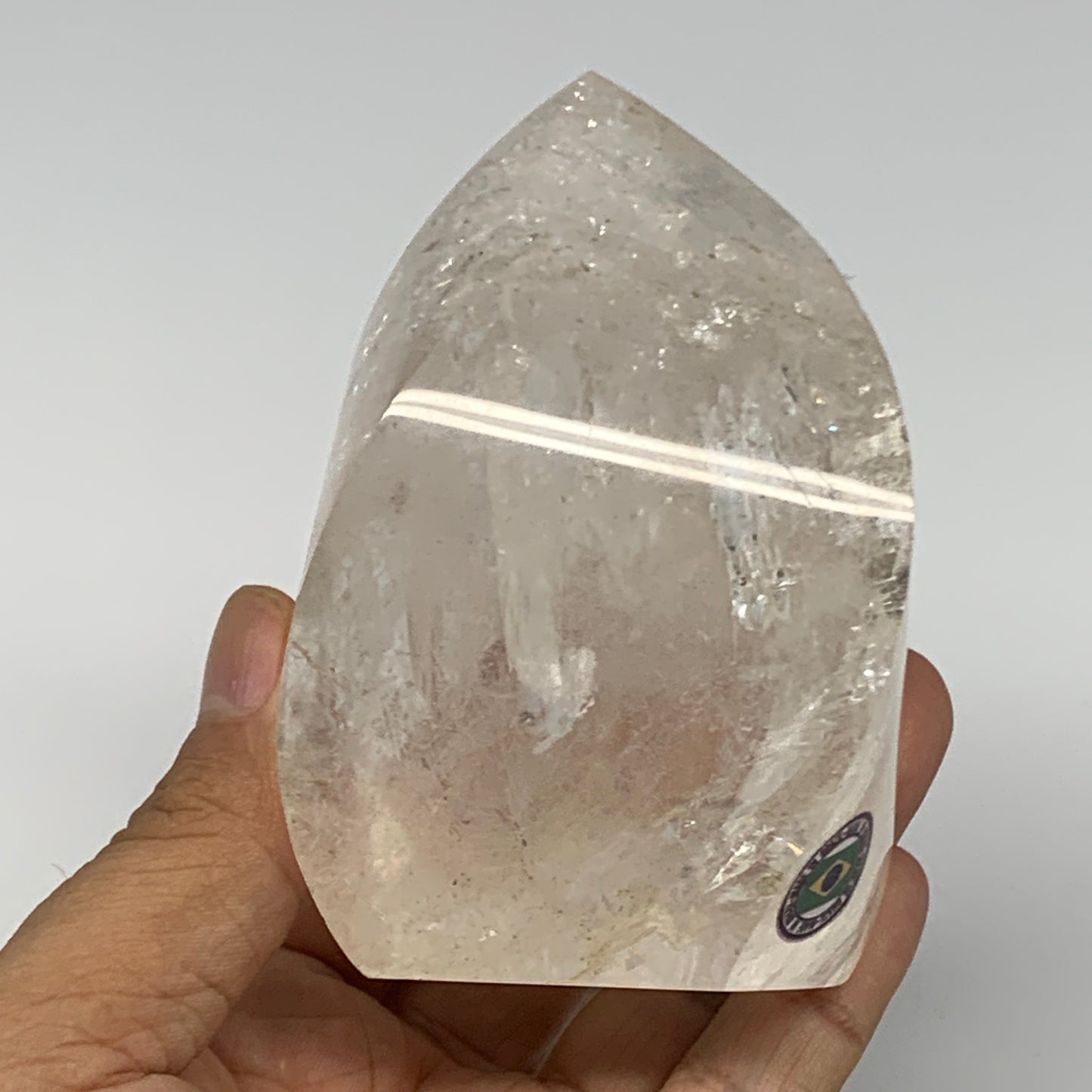 478.3g, 3.6"x3"x2.3", Natural Quartz Flame Polished Crystal @Brazil, B19145