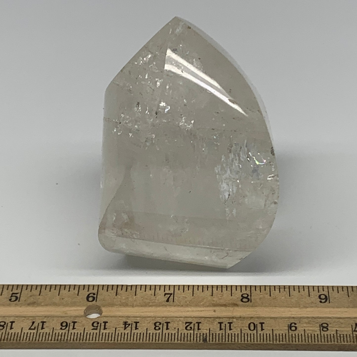 478.3g, 3.6"x3"x2.3", Natural Quartz Flame Polished Crystal @Brazil, B19145