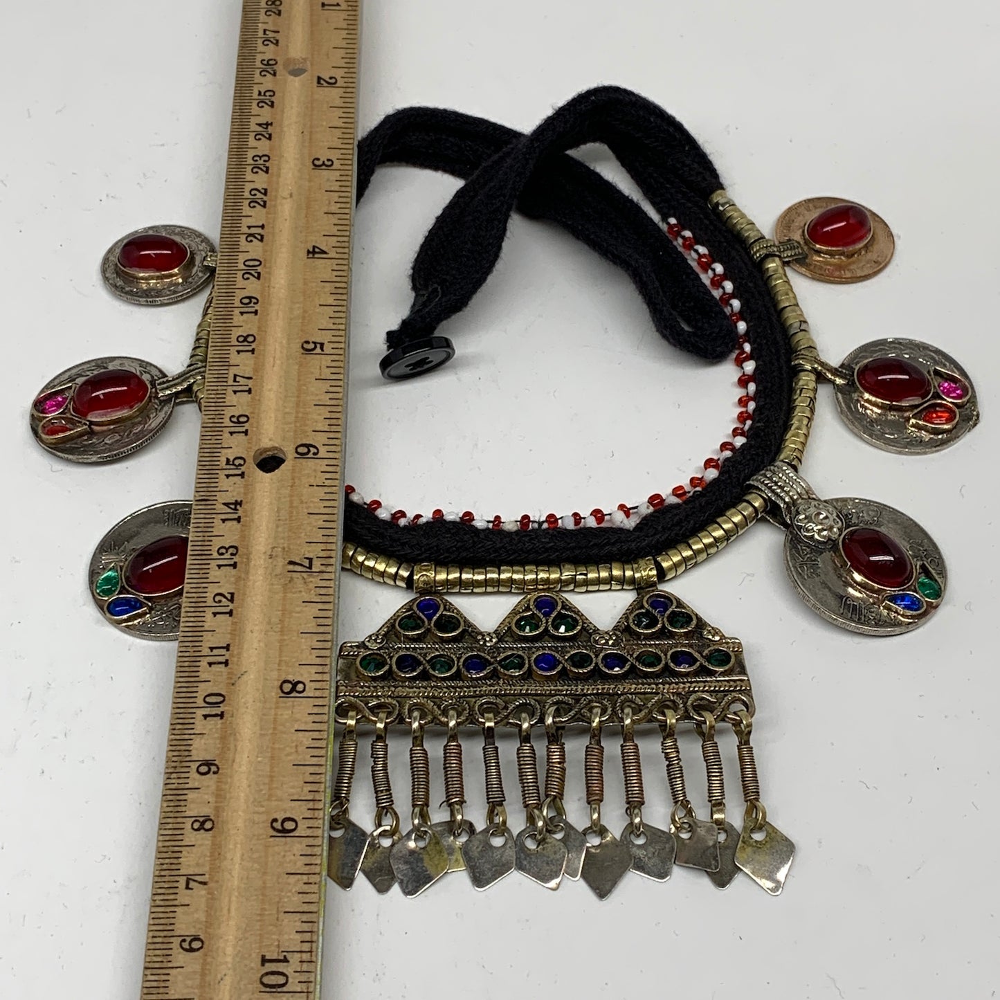 Turkmen Choker Necklace Ethnic Afghan Kuchi Tribal Red Carnelian, Coins Choker C