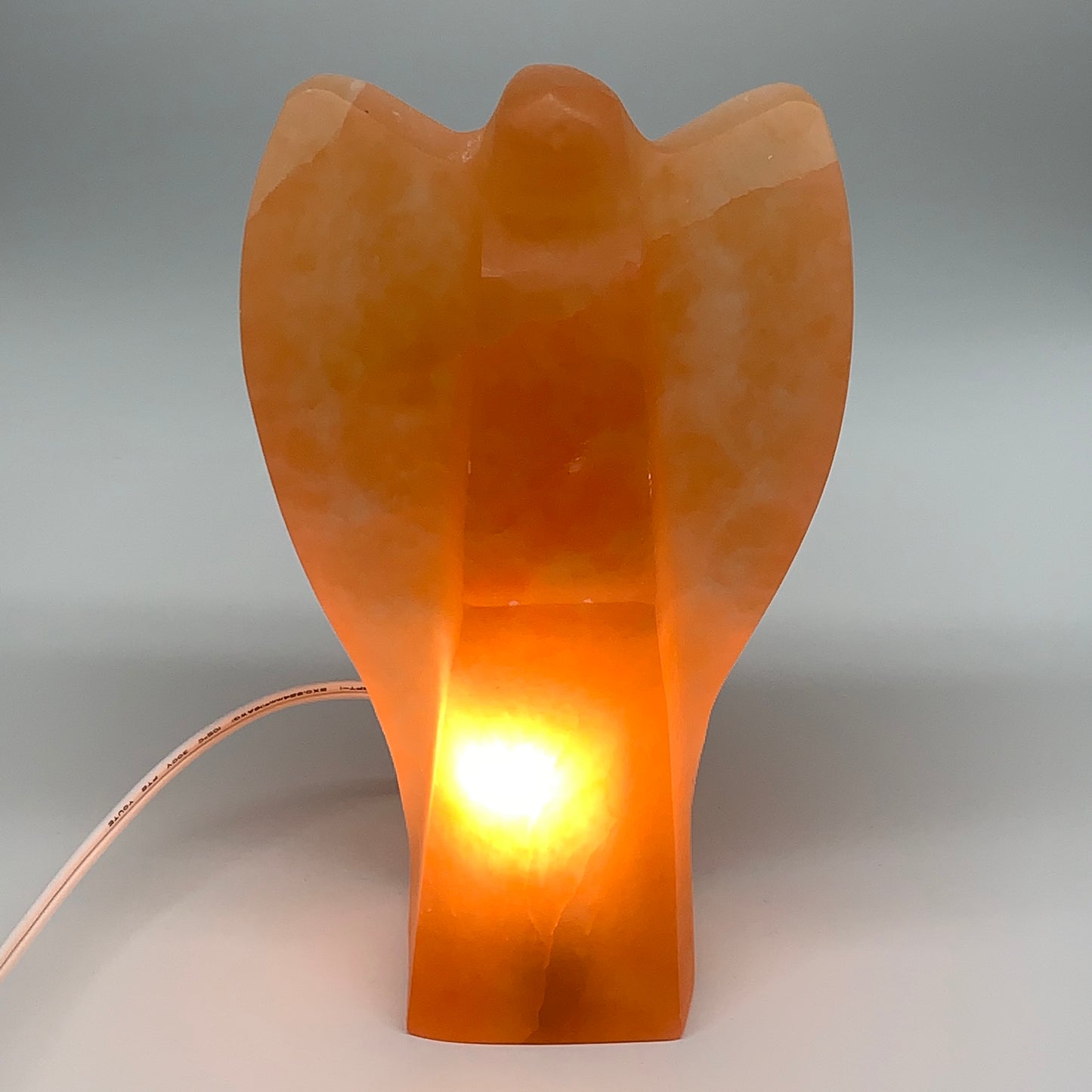 1756g, 8"x4.8"x2.5" Orange Selenite (Satin Spar) Angel Lamps @Morocco,B9438