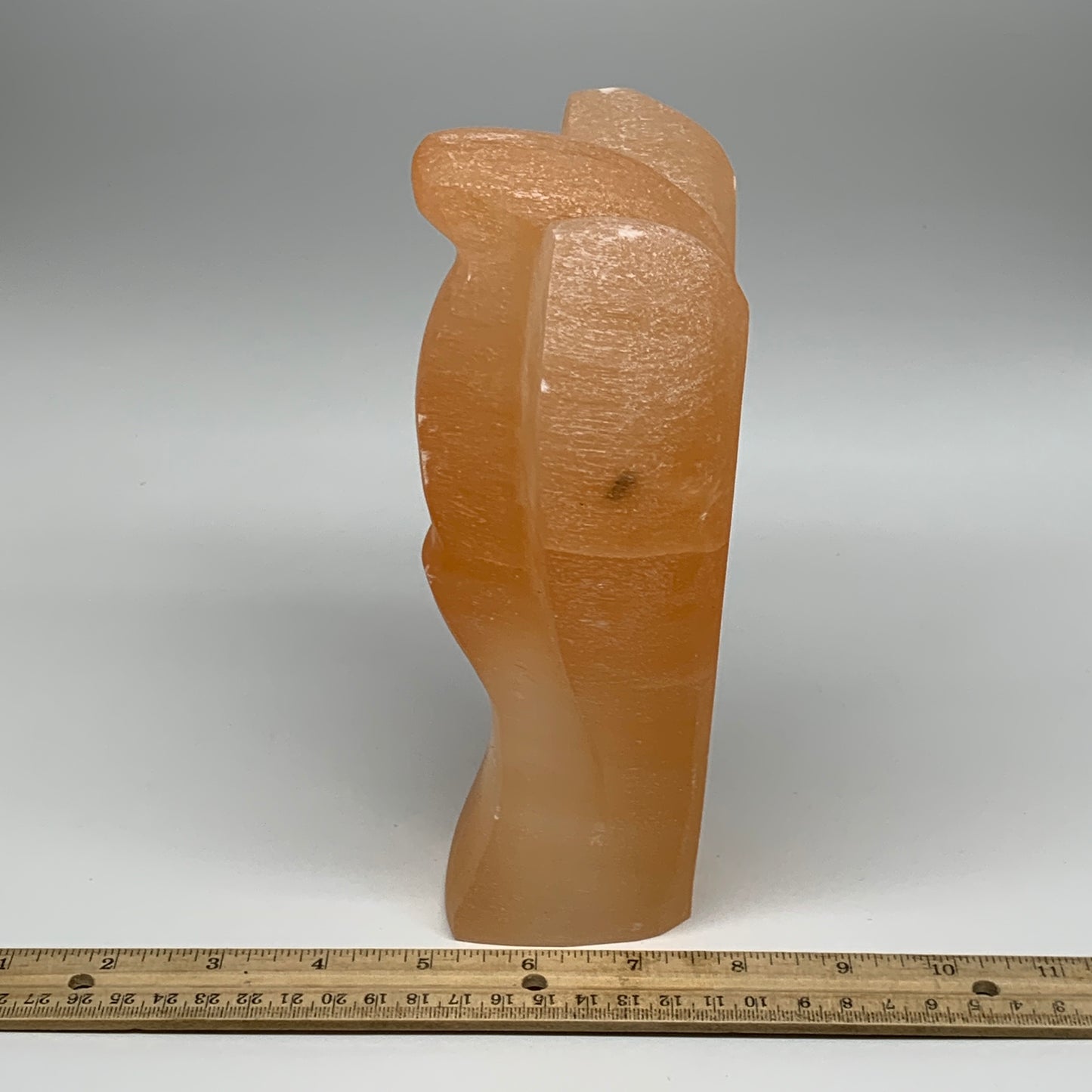 1678g, 7.75"x4.6"x2.9" Orange Selenite (Satin Spar) Angel Lamps @Morocco,B9439