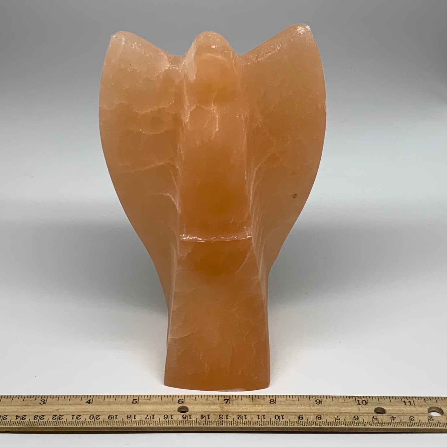 2094g, 7.75"x4.8"x3.2" Orange Selenite (Satin Spar) Angel Lamps @Morocco,B9441