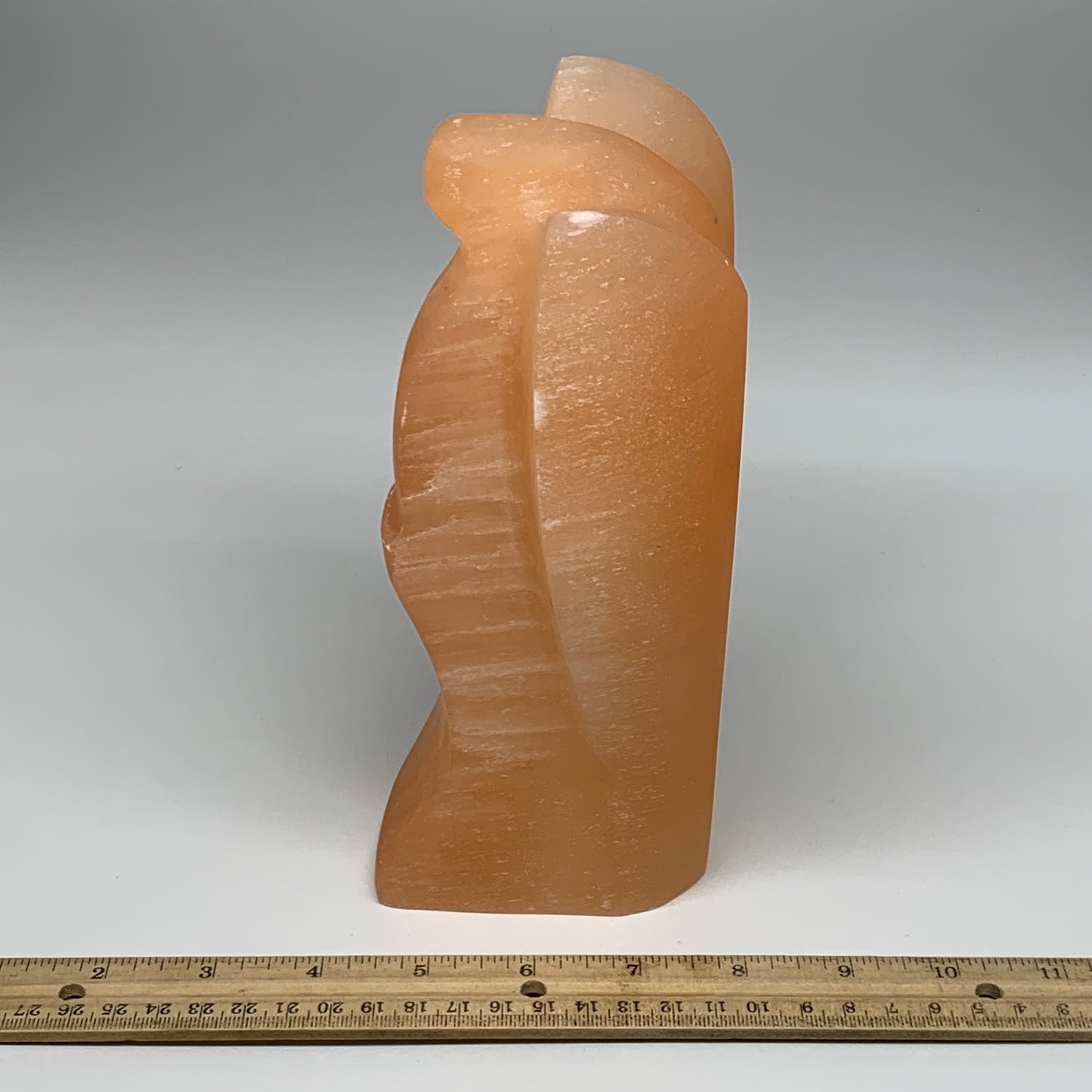 2094g, 7.75"x4.8"x3.2" Orange Selenite (Satin Spar) Angel Lamps @Morocco,B9441