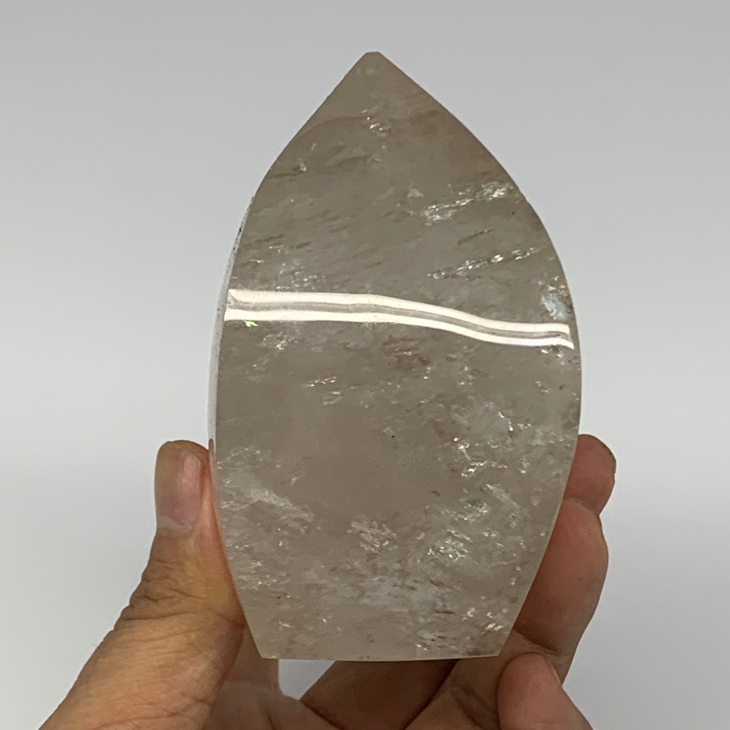 500g, 3.7"x2.4"x2.2", Natural Quartz Flame Polished Crystal @Brazil, B19151