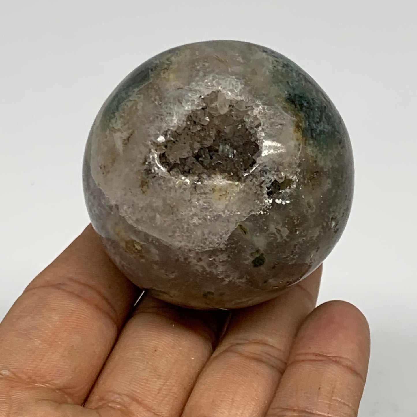 170.6g,2"(50mm), Natural Moss Agate Sphere Ball Gemstone @India,B22431