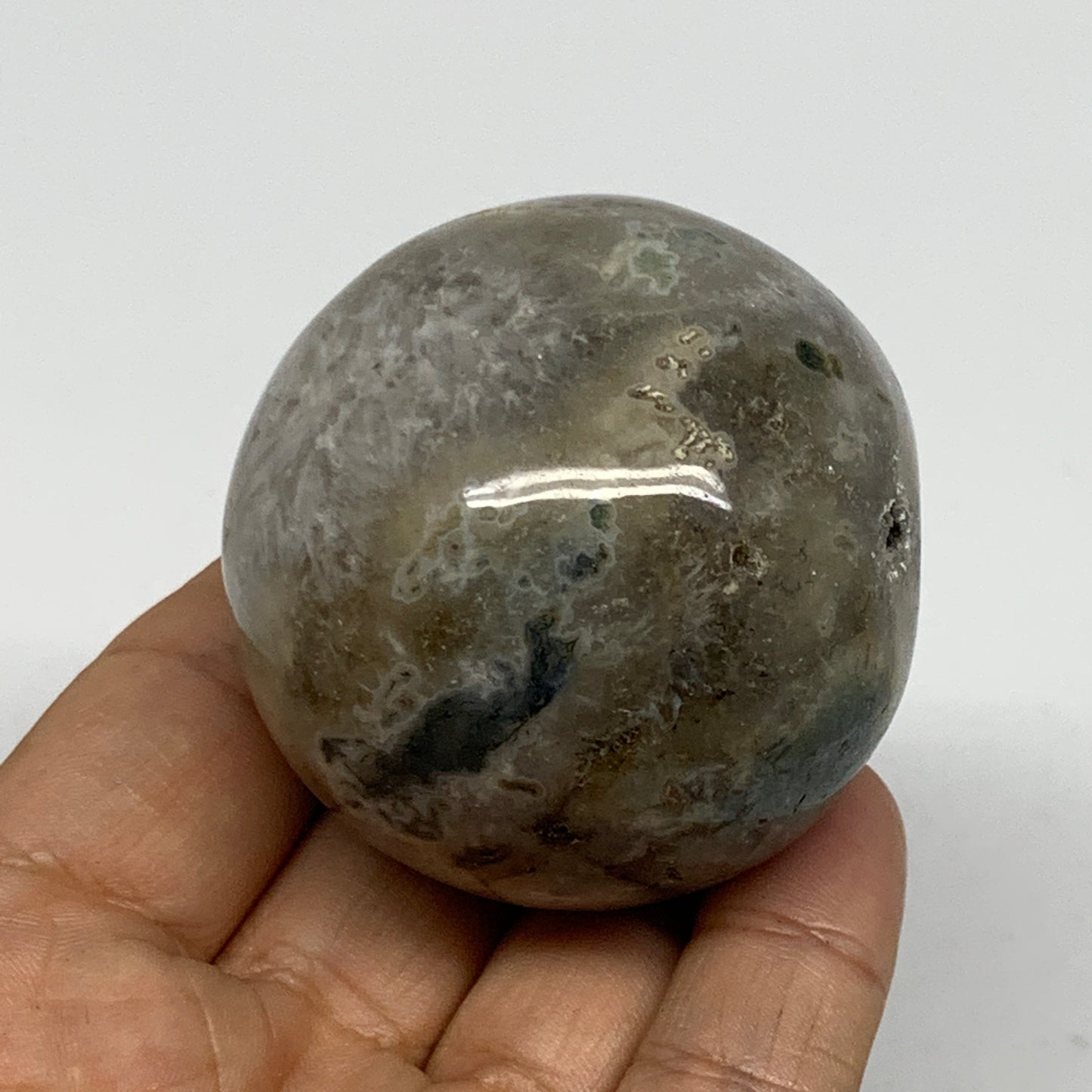 170.6g,2"(50mm), Natural Moss Agate Sphere Ball Gemstone @India,B22431