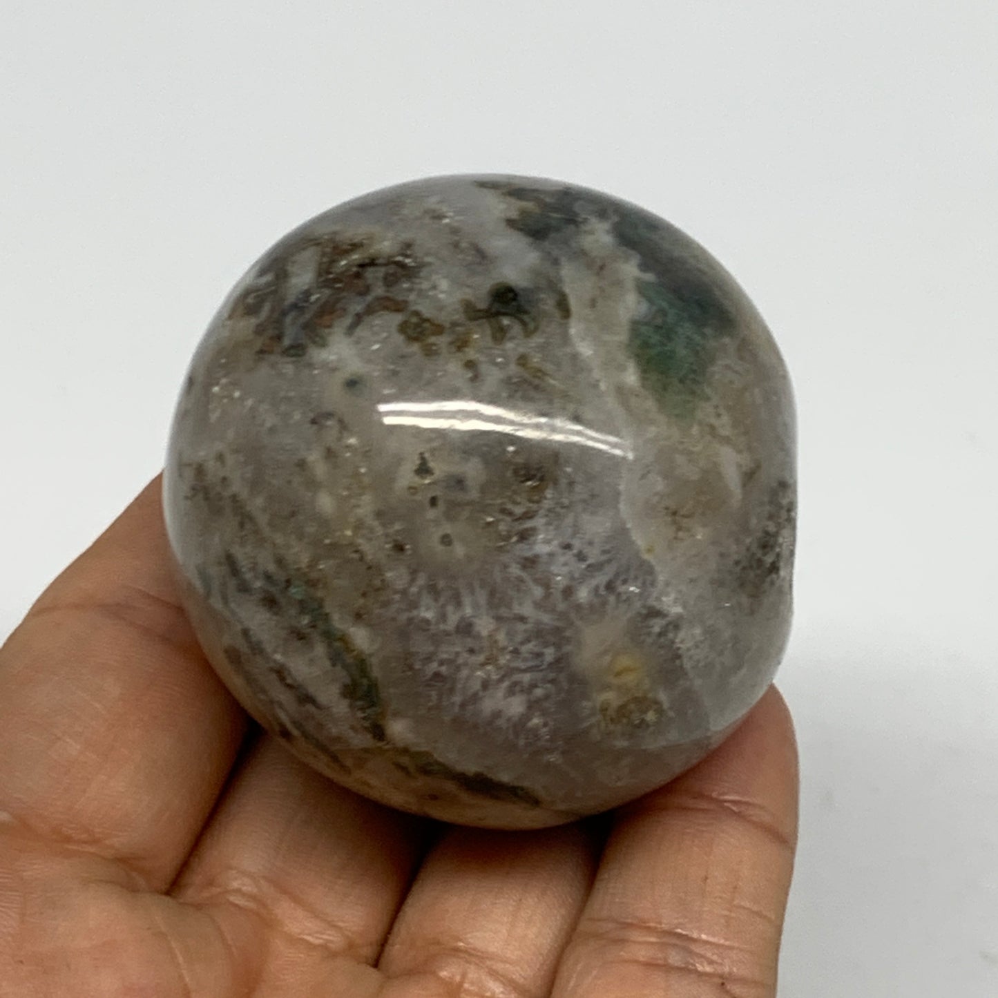 170.6g,2"(50mm), Natural Moss Agate Sphere Ball Gemstone @India,B22431