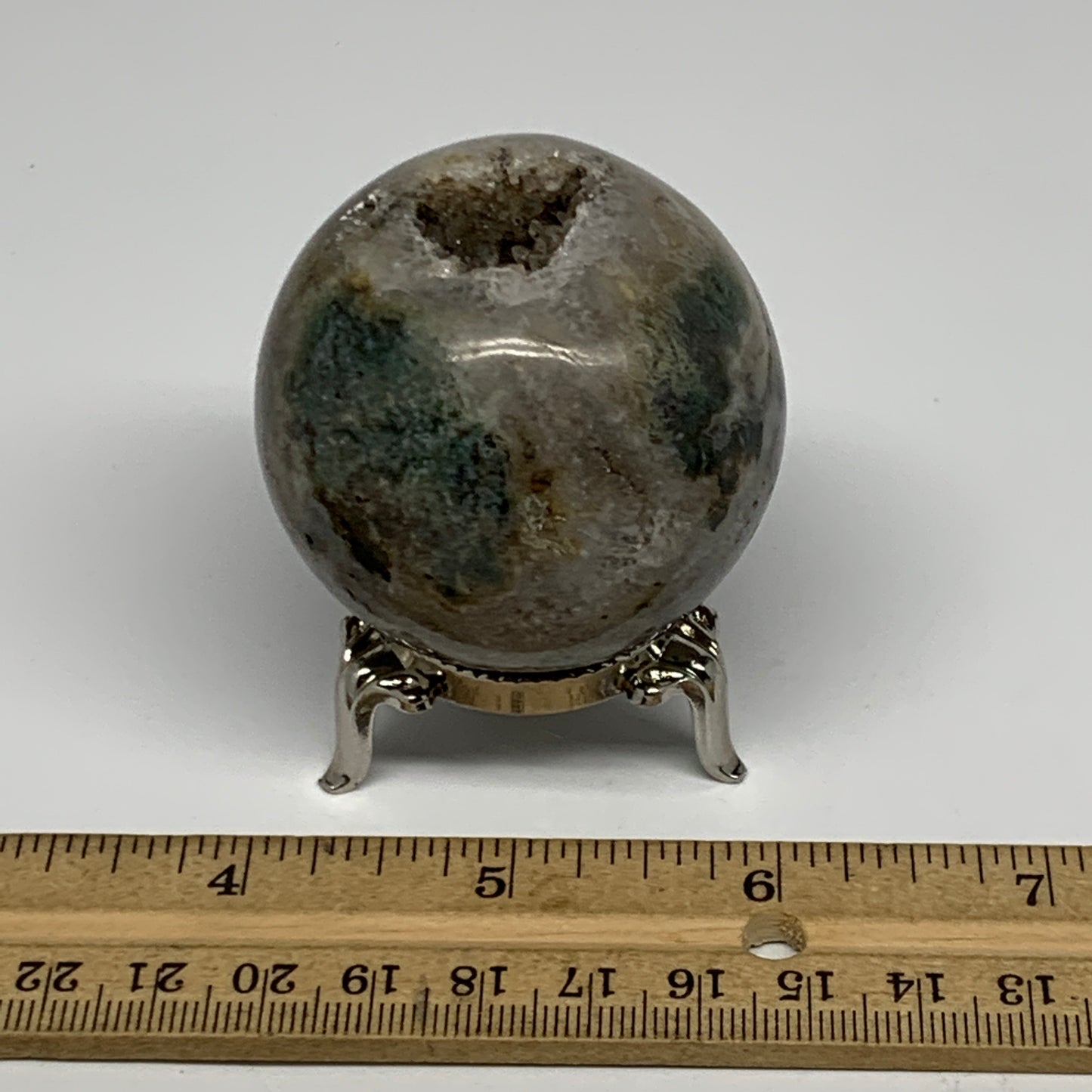 170.6g,2"(50mm), Natural Moss Agate Sphere Ball Gemstone @India,B22431