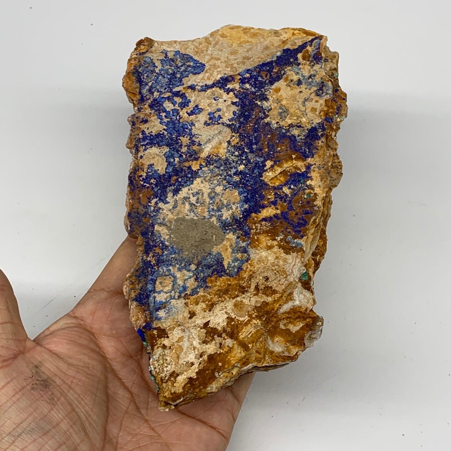 467g, 6.6"x3.6"x0.9", Azurite Malachite Cerussite Mineral Specimen @Morocco, B11