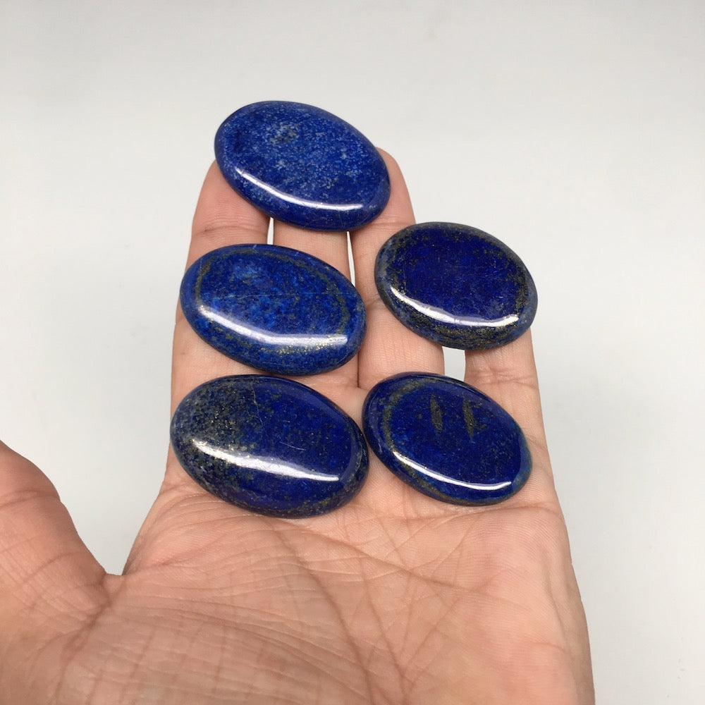 5pcs,65.5g,1.4"x1.7" Natural Lapis Lazuli Oval Shape Cabochons  @Afghanistan,CP5