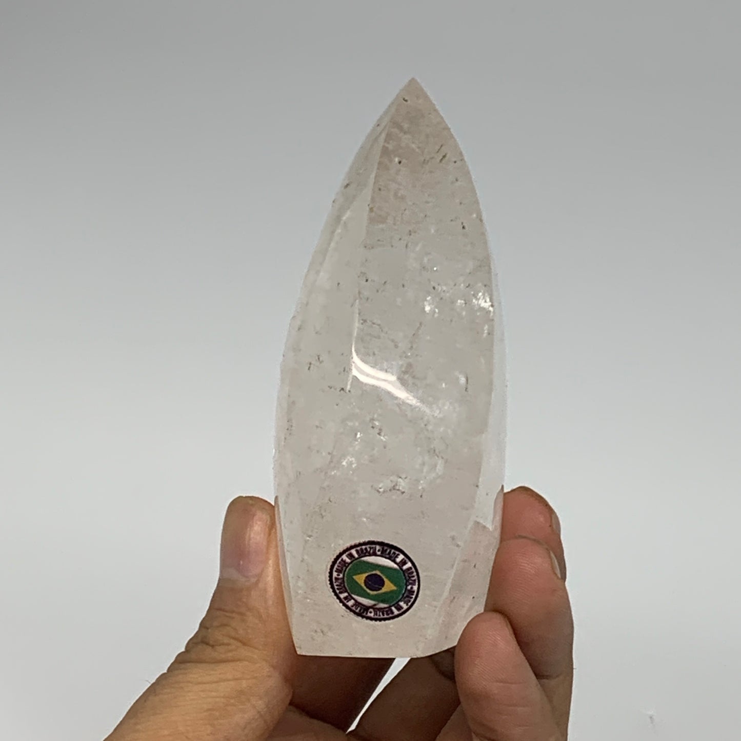 309.4g, 3.6"x2.6"x1.5", Natural Quartz Flame Polished Crystal @Brazil, B19156