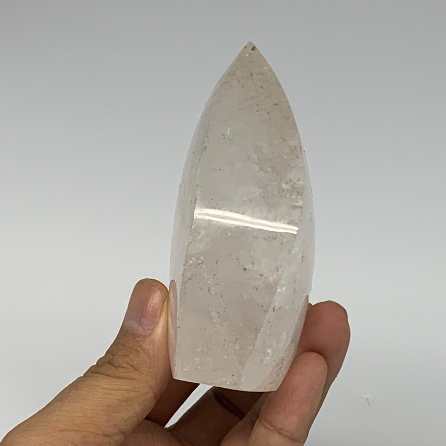 309.4g, 3.6"x2.6"x1.5", Natural Quartz Flame Polished Crystal @Brazil, B19156