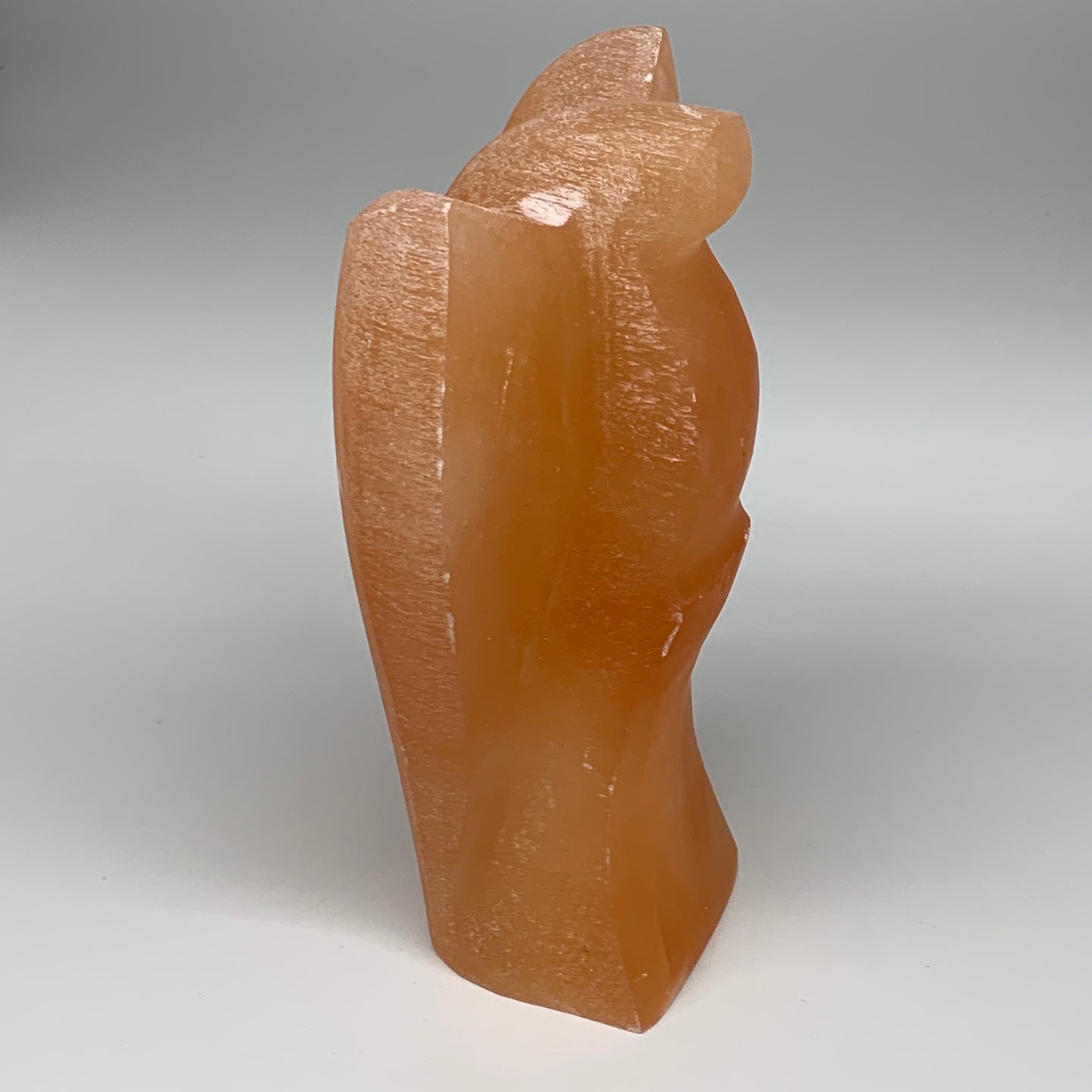 1858g, 8.25"x4.9"x2.8" Orange Selenite (Satin Spar) Angel Lamps @Morocco,B9448