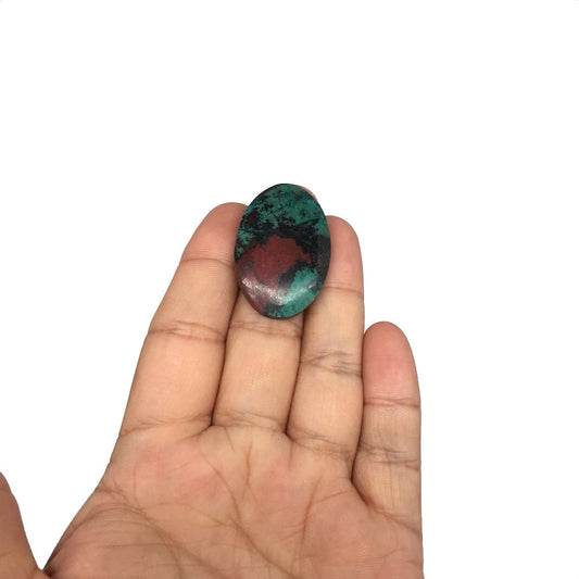 10.3g, 1.5"x 1" Sonora Sunset Chrysocolla Cuprite Cabochon from Mexico,SC179 - watangem.com