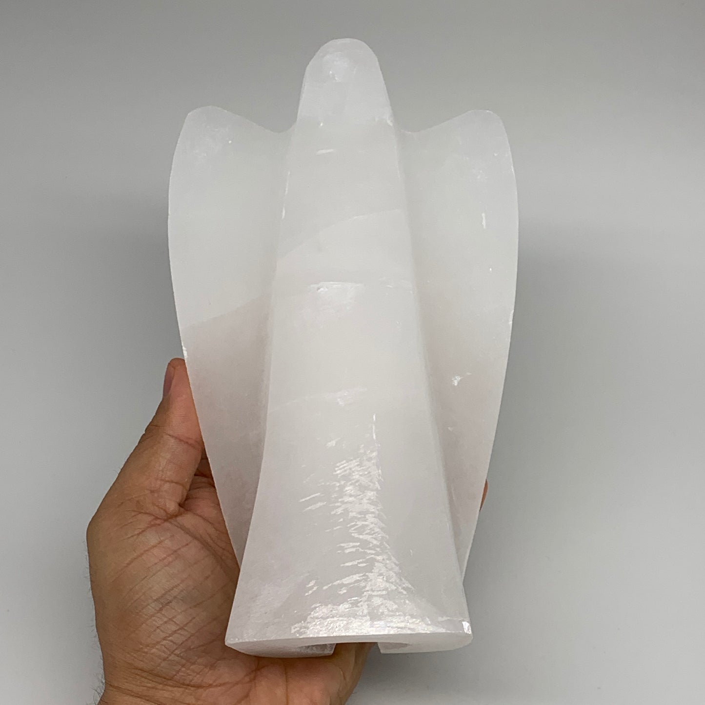 1350g, 7.25"x4.3"x2.6" White Selenite (Satin Spar) Angel Lamps @Morocco,B9452