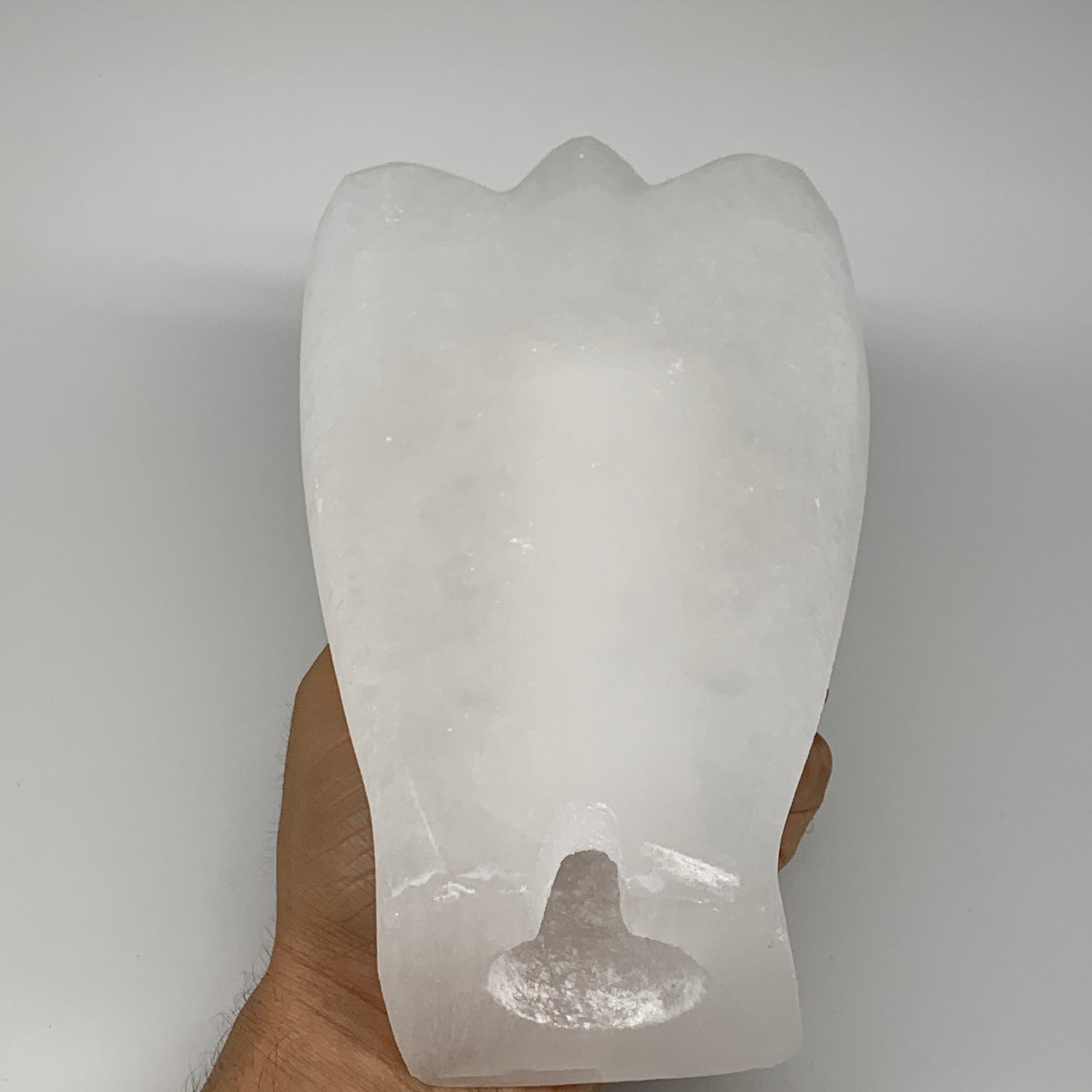 1350g, 7.25"x4.3"x2.6" White Selenite (Satin Spar) Angel Lamps @Morocco,B9452