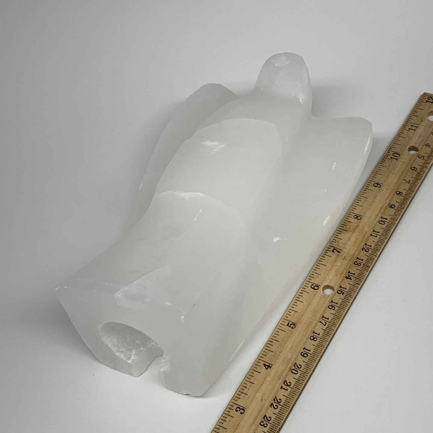 1350g, 7.25"x4.3"x2.6" White Selenite (Satin Spar) Angel Lamps @Morocco,B9452