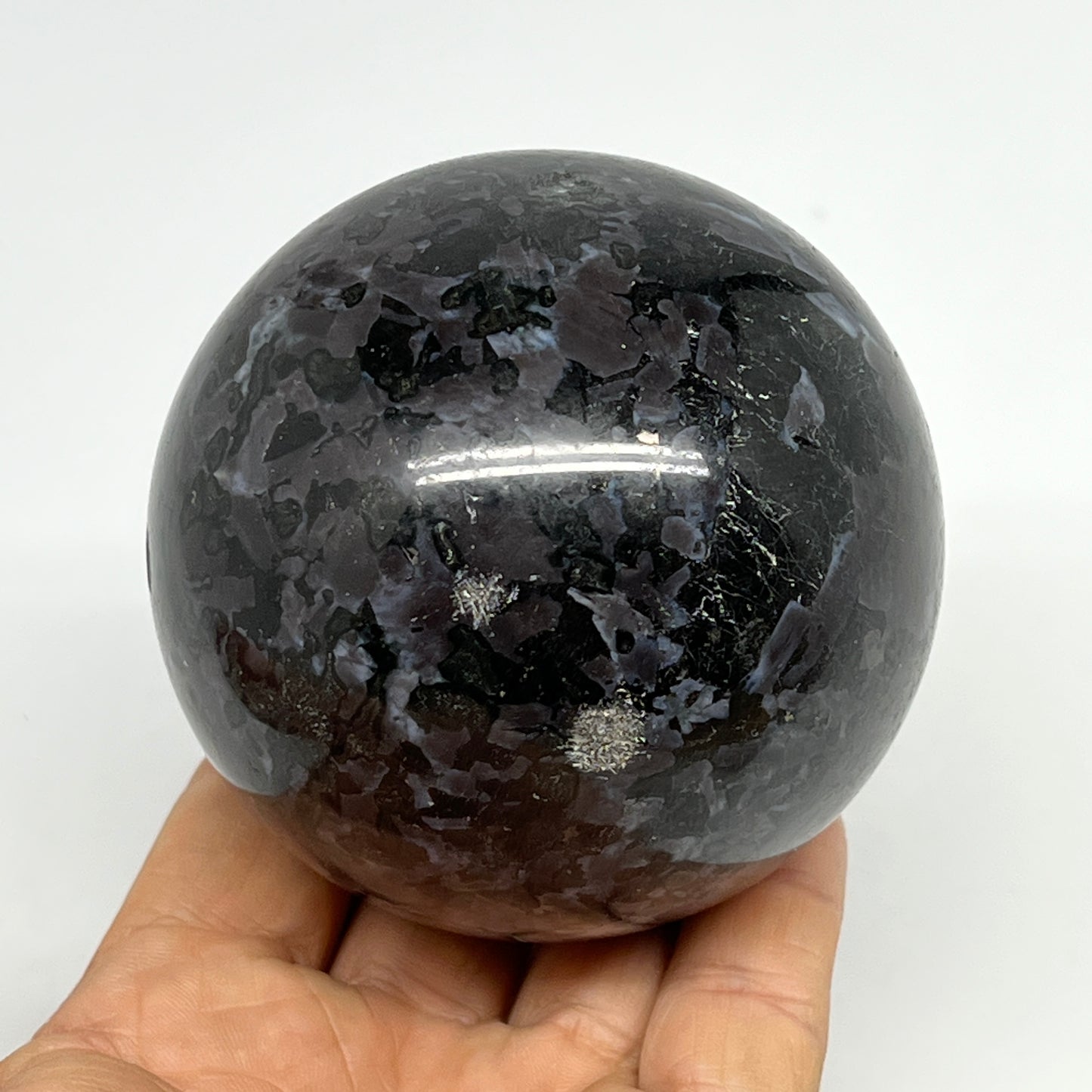 655g,2.9" (75mm) Indigo Gabbro Spheres Merlinite Gemstone @Madagascar,B19806
